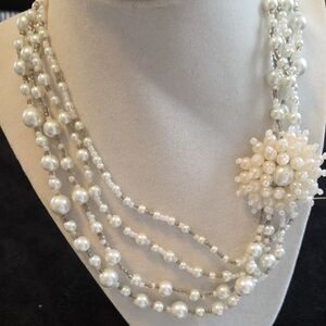 Elegant Pearl Flower Necklace